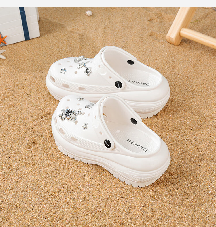 DAPHNE Women's Cloud Hole Shoes 2026 New Summer Soft Sole Thick Sole Height Increasing Casual Sandals 15