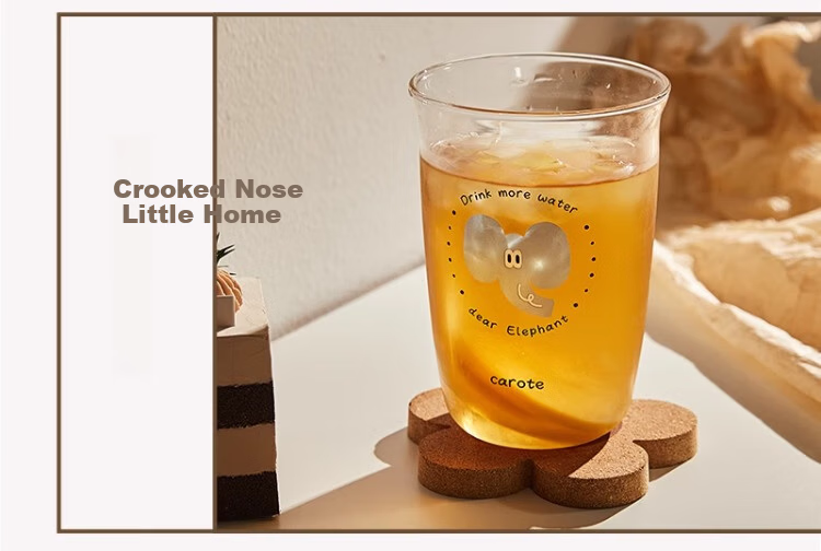 Carrot High Borosilicate Glass Cup Tea Juice Milk Coffee Cup High Aesthetic Home Use Heat Resistant Cotton Puppy 500ml 11
