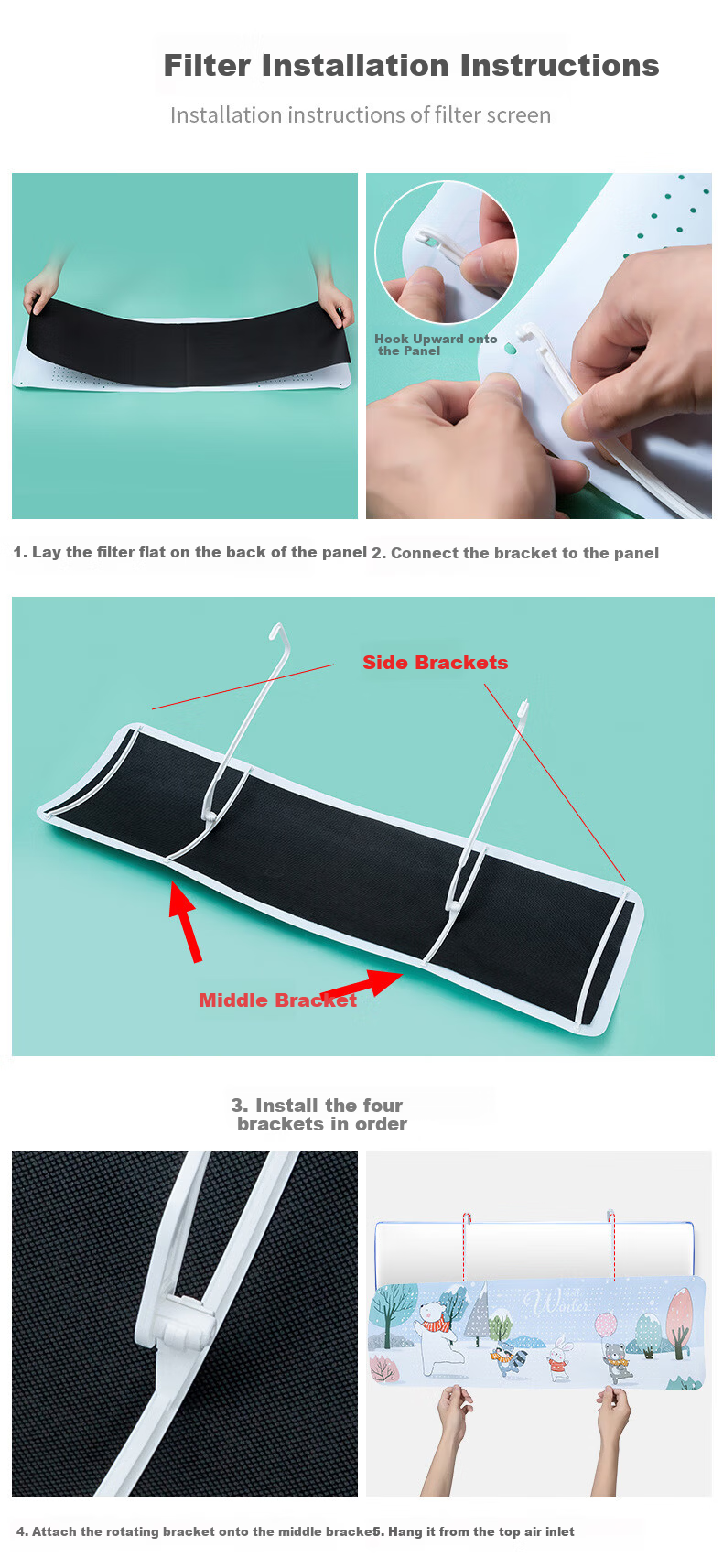 Huaxi Valley Air Conditioner Wind Shield Panel Baby Maternity Full Coverage Air Outlet Windproof Hanging Air Conditioner Deflector Universal 3