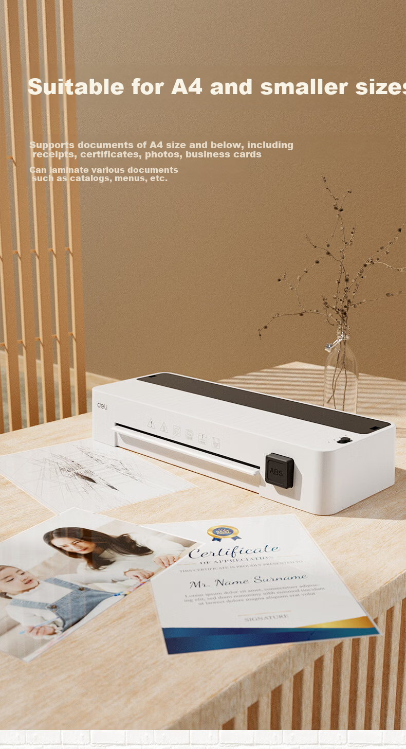 Deli Laminator A4 Photo Laminating Machine for Home And Office Use, Picture Laminating Machine, Film Laminator, Lamination Press with Laminating Pouches, Not A Vacuum Packaging Machine, Blue 6