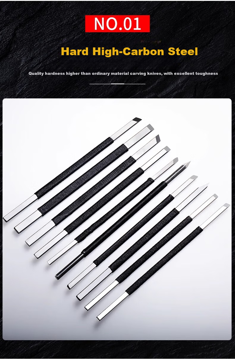 Chengyang Hand Carving Knife Set Tungsten Steel Hard Alloy Seal Engraving Stone Carving Tool Stamp Pen Micro Carving Knife 6