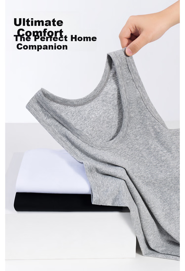 Dushiliren [2-Pack] Men's Tank Top, Pure Cotton Undershirt, Summer Thin Style, 100% Cotton, Sleeveless Sports Vest, 10A Antibacterial 7