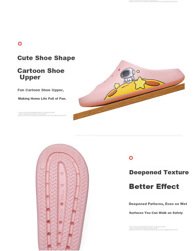 Huamei Jianbu Aerospace Unisex Lightweight Slippers Soft Sole Bathroom Indoor Outdoor Pink HM90781 Size 35-36 5