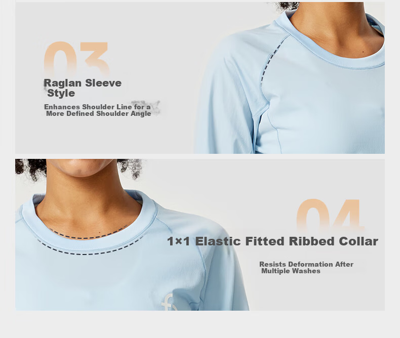 Feibit [Cotton Feel Long Sleeve 2.0] Women's Quick-Dry T-Shirt Autumn Winter Warm Base Layer Breathable Lava Orange S 10