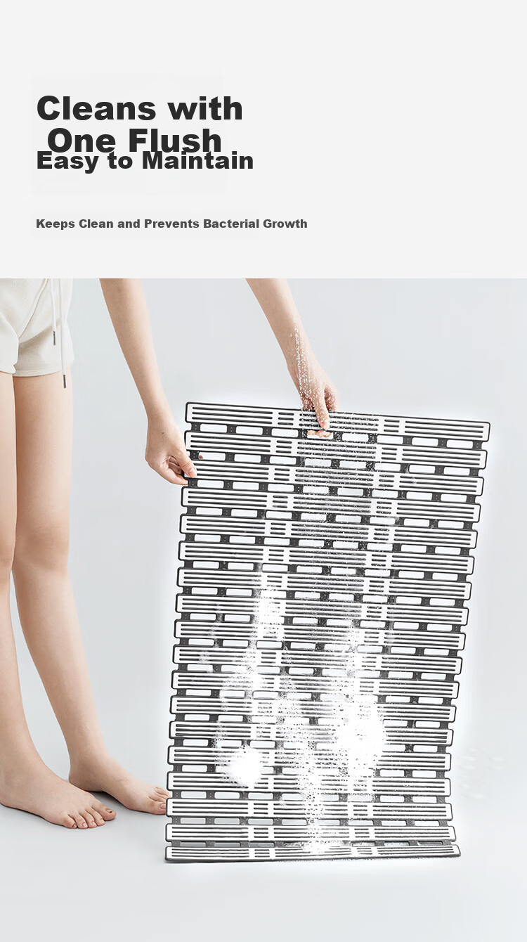 JD Jingzao TPE Water-Repellent Bathroom Mat Non-Slip Shower Mat Anti-Slip Bath Mat for Toilet 50x80cm 9