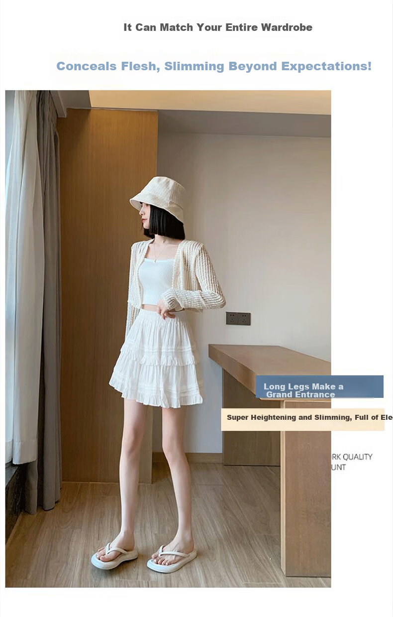 Langsha Lace Cake Skirt Women's 2026 New Ballet Style A-Line High Waist Sweet Puffy Mini Skirt 1