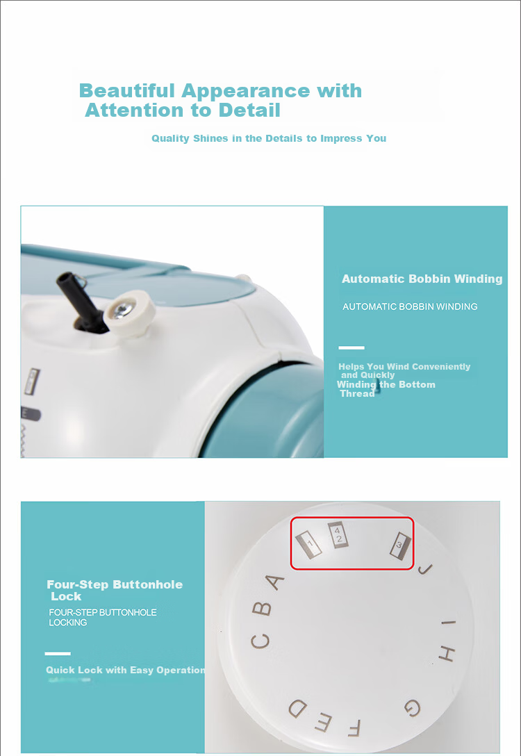 BUTTERFLY JHQ3010 Entry-Level Home Electric Sewing Machine Desktop Multifunction Mini Overlock Thick Fabric Capable 13