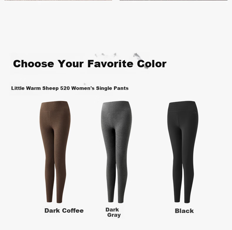 Songshan Cotton Shop Little Warm Sheep 520 Women's Thermal Pants Fleece Lined Thickened Autumn Anti-Static 7A Antibacterial Moisture-Wicking Heat Retention Leggings 32