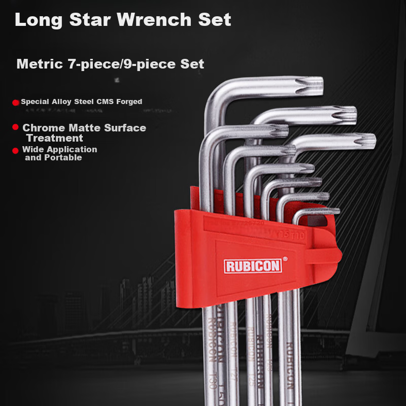 RUBICON Imported Extended Star Hex Key Wrench Set 9-Piece RTK-389L