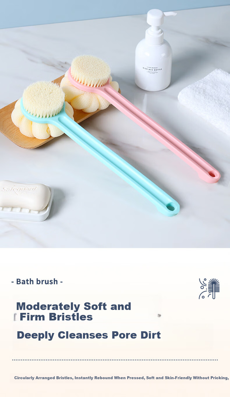 Grace Long-Handled Back Scrubber Bath Brush with Soft Nylon Bristles, Non-Shedding Shower Scrubber for Back And Body, 8*36cm 5