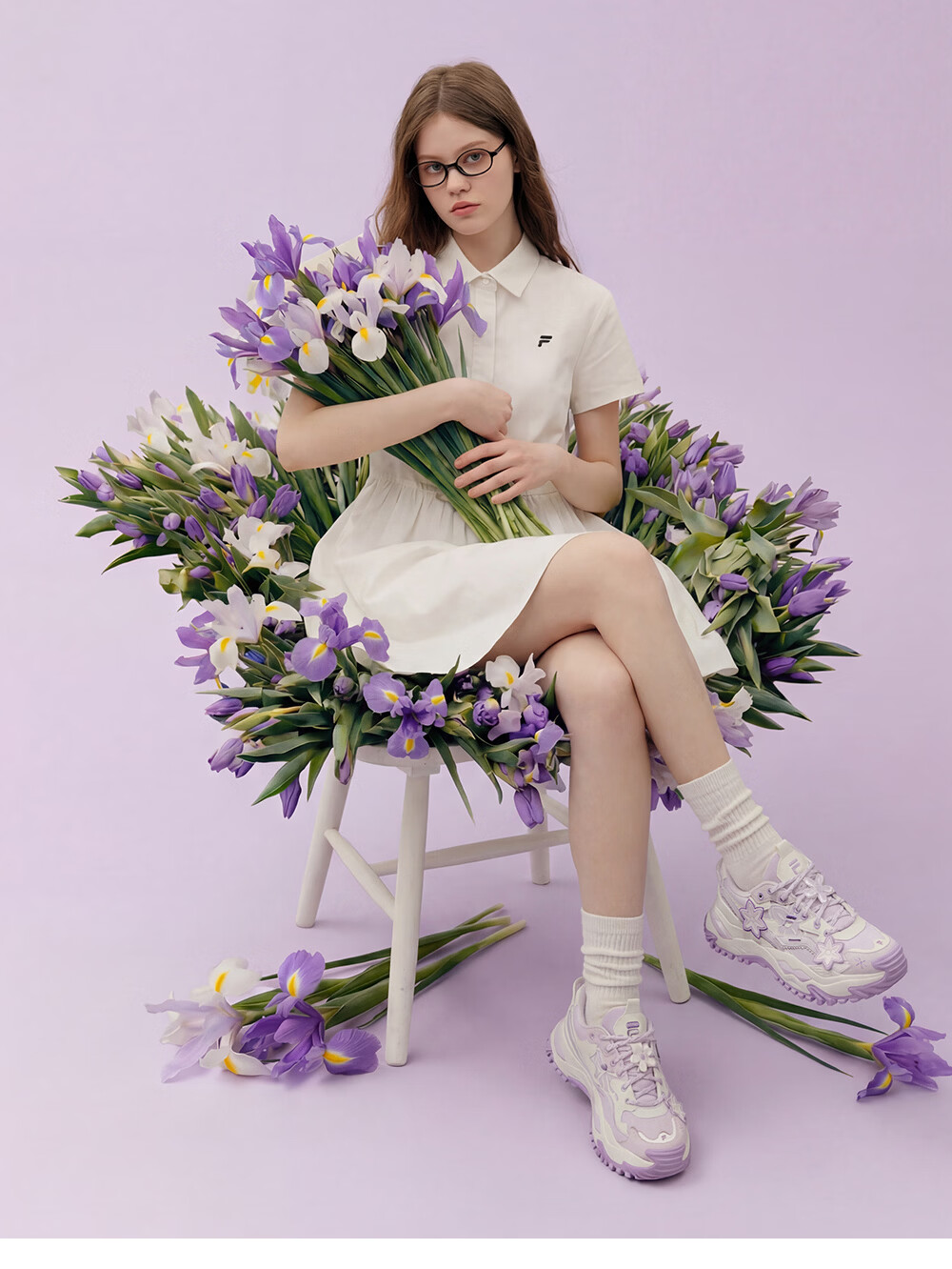FILAFUSION Fila Trendy Hard Candy Garden Bloom Dad Shoes 26 Summer New Thick Sole Height Increasing Casual Shoes 36