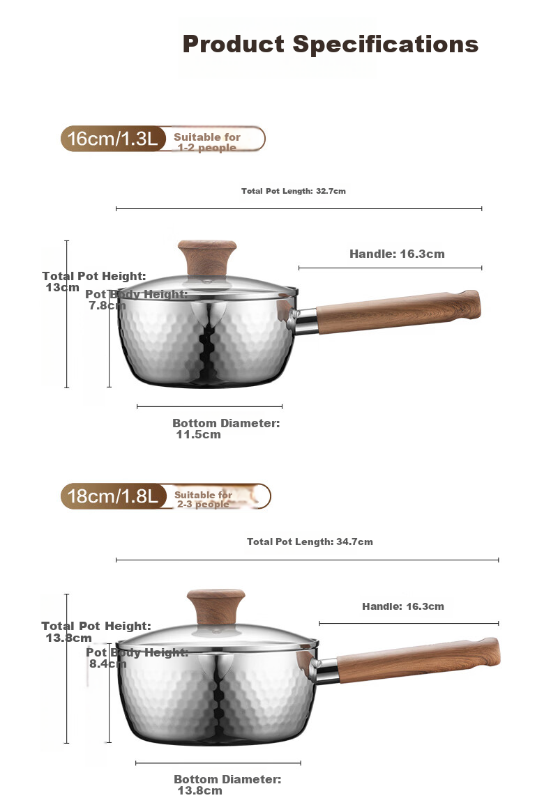 SUPOR Light Enjoy 316L Composite Steel 20cm Snow Pan Small Milk Pot JD Self-operated Stainless Steel Baby Food Pot 24