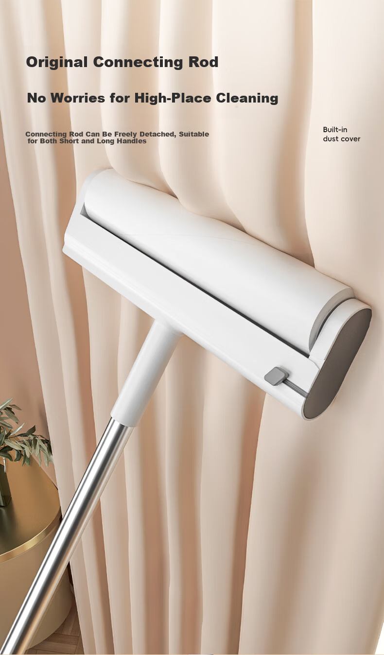 Happy Mom Long Handle Lint Roller 25CM with 7 Rolls 420 Sheets Large Size Telescopic Blanket Cat Hair Roller Hair Removal 6