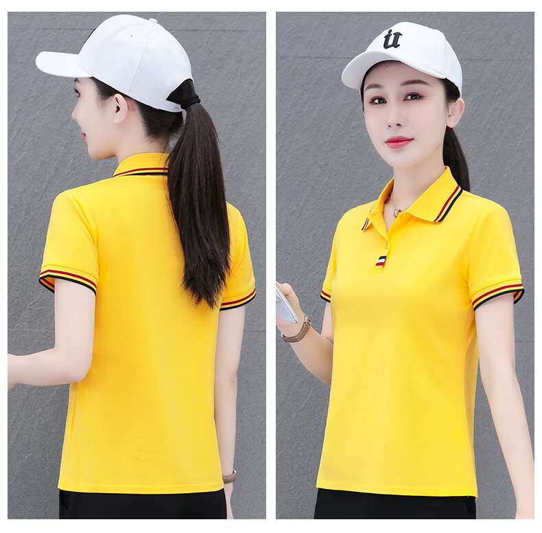 Woodpecker Women's Polo Shirt Short Sleeve T-Shirt Summer New Pure Cotton Regular Shoulder Turn-down Collar Casual Plus Size Slim Fit Top Gray M 12