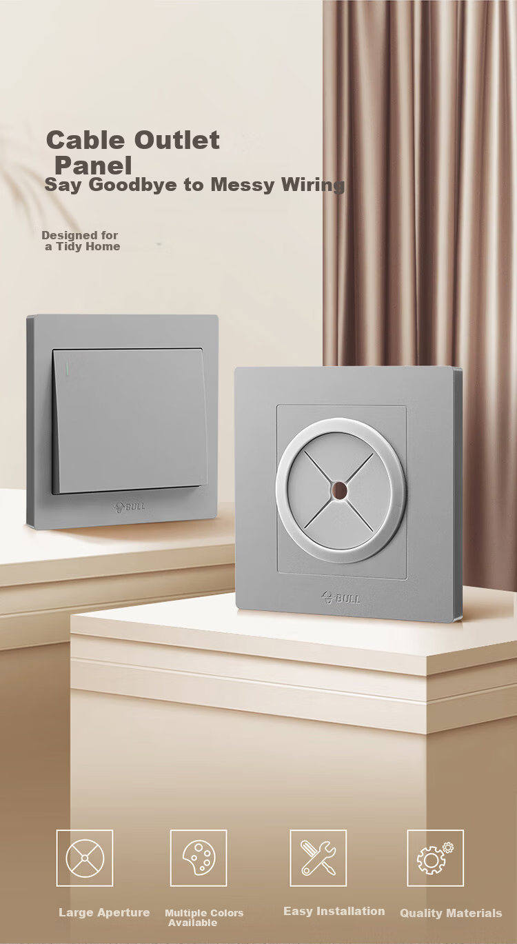 BULL G31 Series Blank Panel with Hole Cover for Cable Entry and Exit G31B104 Starry Gray Switch Socket 1