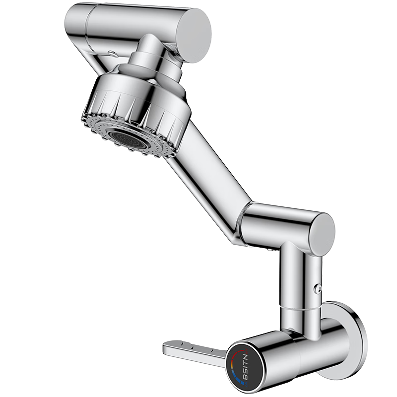 BSITN Basin Faucet, Swivel Rotating Lucky Cat Faucet, Single Cold Washbasin Faucet, Wall-Mounted B051
