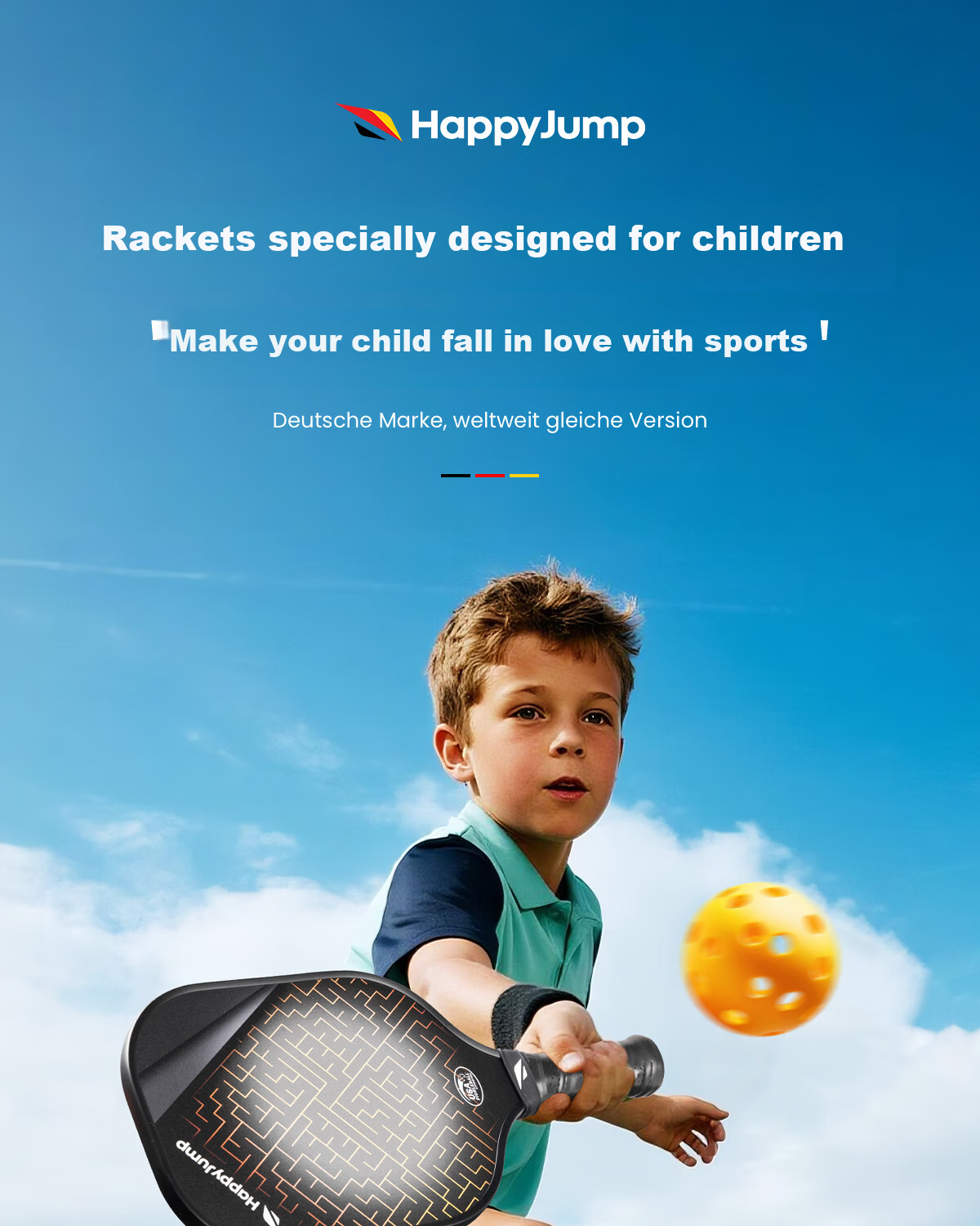 HiJump (Germany) Pickleball Paddle Set for Kids and Parents Beginner Entry-Level Carbon Fiber Paddle 5