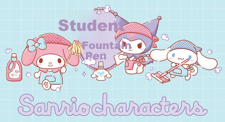Guangbo & Sanrio Student Fountain Pen for Grades 4-6, EF Nib, Refillable Ink Cartridge, Hard Nib Calligraphy Pen, Girls' Gift, Random Pattern KT82287-H 1