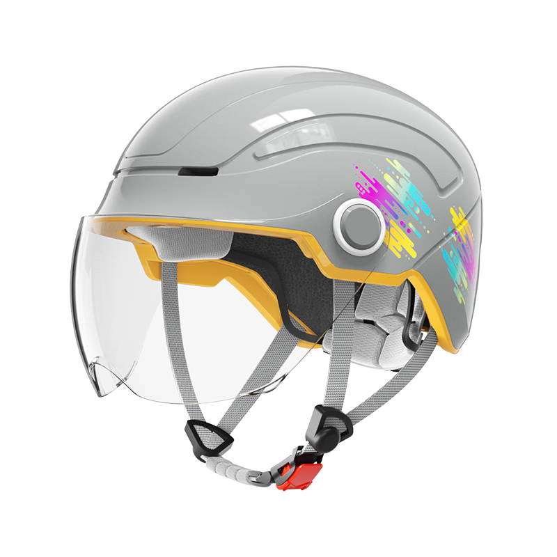 AD New National Standard Class A 3C Certified Electric Vehicle Helmet Unisex Summer Lightweight Safety Cap Four-Season Universal Motorcycle Half Helmet Ultra-Light Integrated Molding 212 Gray