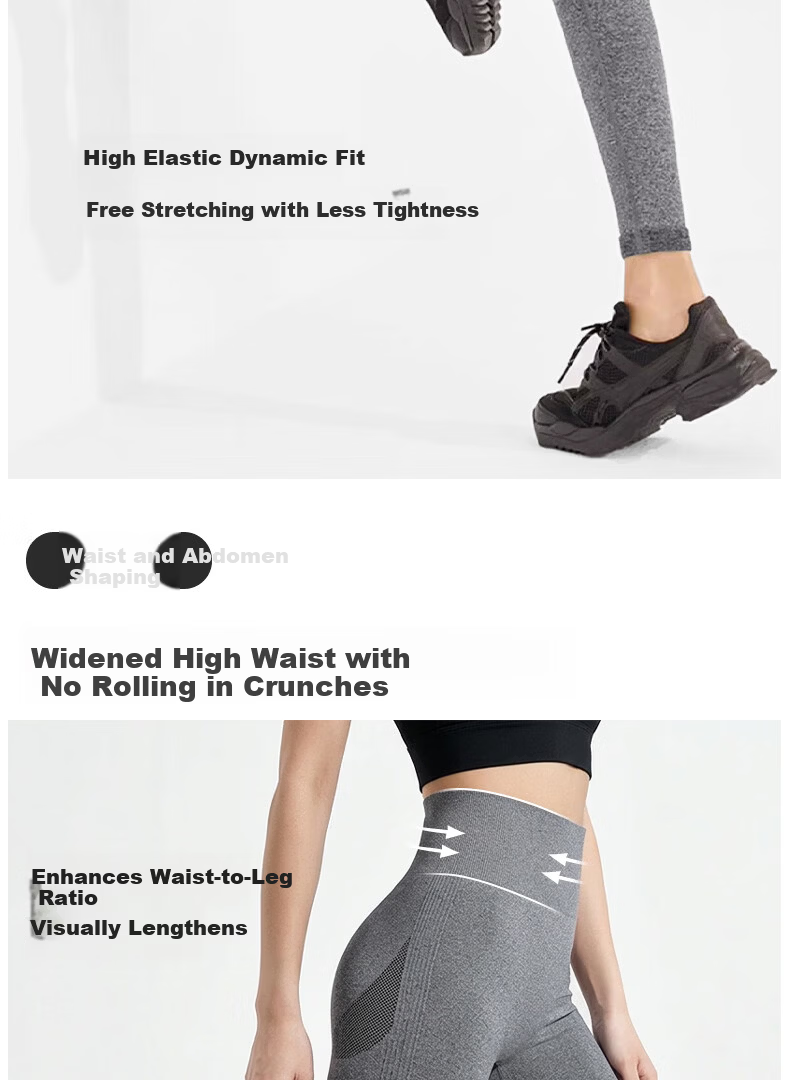 Free Style High-Waist Butt-Lifting Yoga Pants for Women Peach Hip Sports Leggings Slimming Seamless Butt-Enhancing Running Fitness Training Wear 6