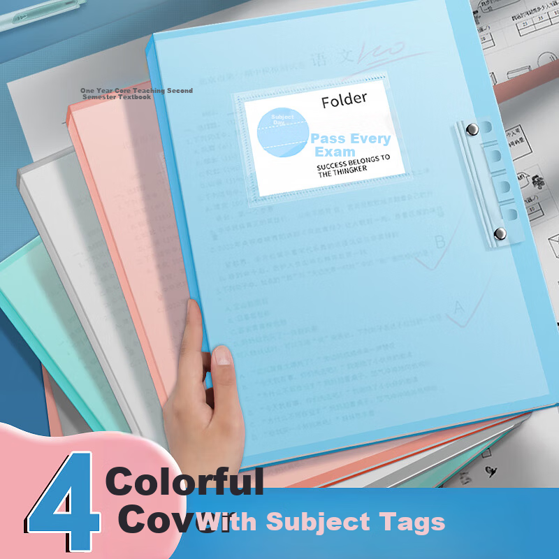 Xinsida A3 Exam Paper Folder Document Storage Bag Convenient Paper Clip File Organizer Homework Material Binder Horizontal Foldable for Elementary, Middle, and High School Students Blueprint Holder 2