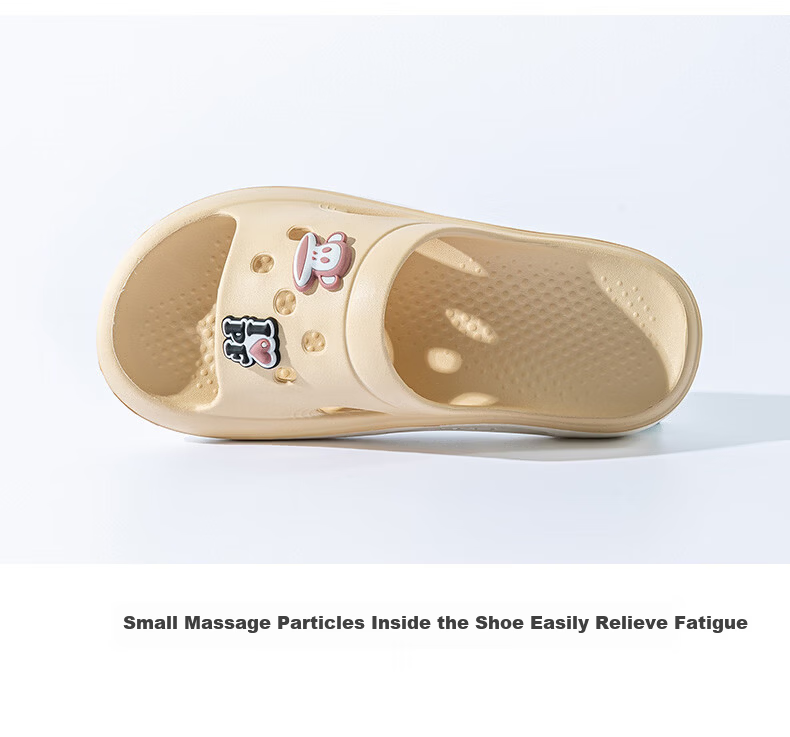 Paul Frank Women's Bathroom Slippers Soft Sole Home Thick Sole Lightweight Outdoor Men's Slippers 6321 Milk Apricot Size 36-37 17