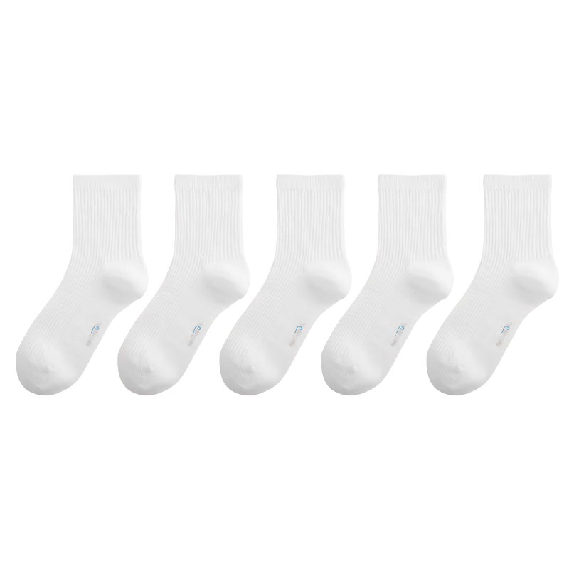 Jiusuiban Long Staple Cotton Children's Socks Unisex Spring Summer Mesh Thin Mid-Calf Socks Youth School Sports White Cotton Socks