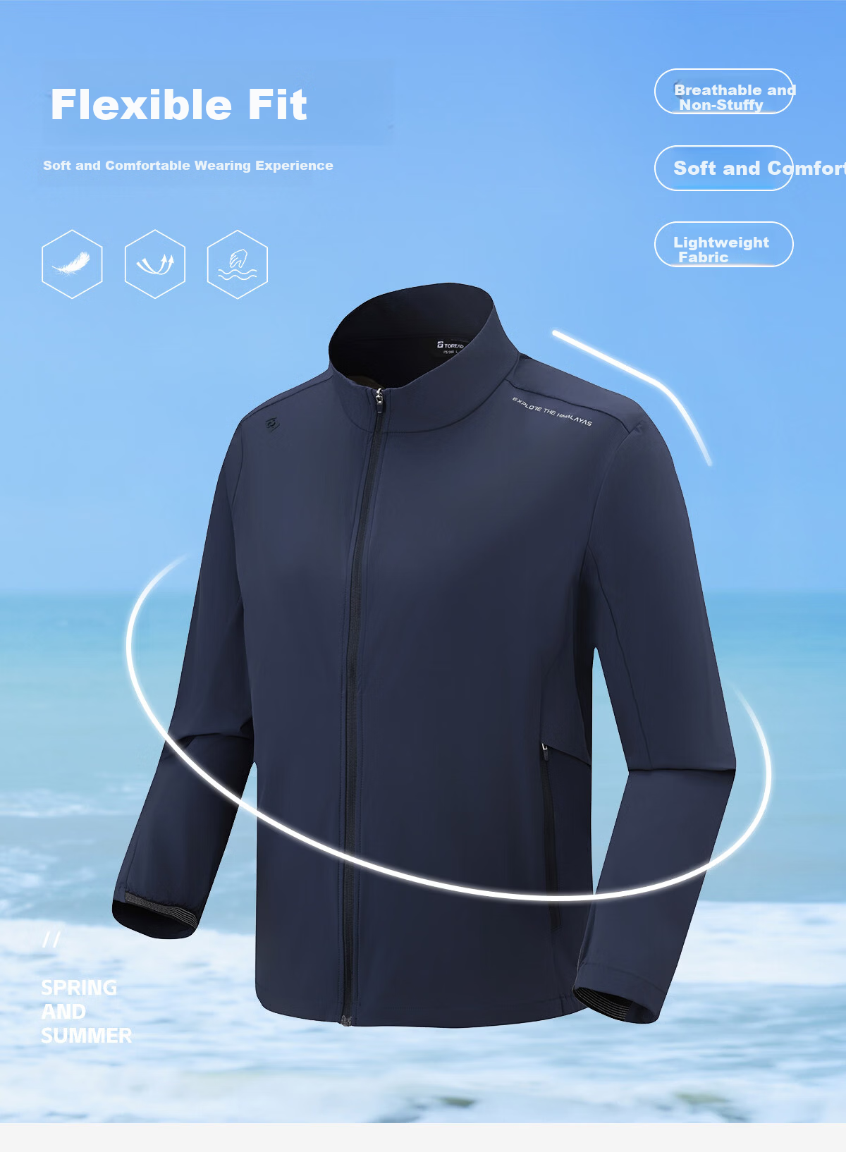 TOREAD Store Same Style Sun Protection Jacket Cooling Quick-Dry Breathable UV Protection UPF50+ Skin Jacket TAZZAN81521 4