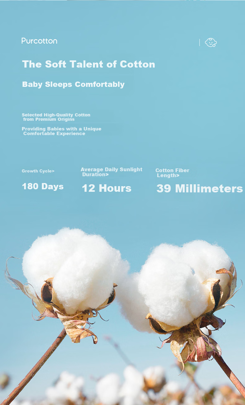 PurCotton Baby Printed Antibacterial Cooling Mat Summer Breathable Sweat-Absorbent Cotton Children's Mattress 65×120cm Starry Sea Dream 4