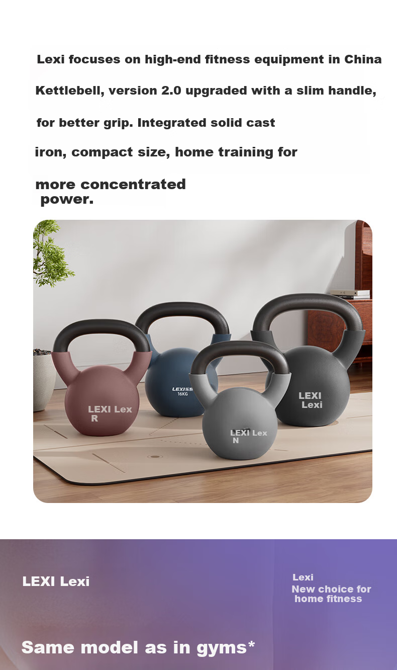 Lexi Cast Iron Kettlebell Solid Dumbbell Household Small Volume Fitness Equipment Hip Lift Gray 10kg 1
