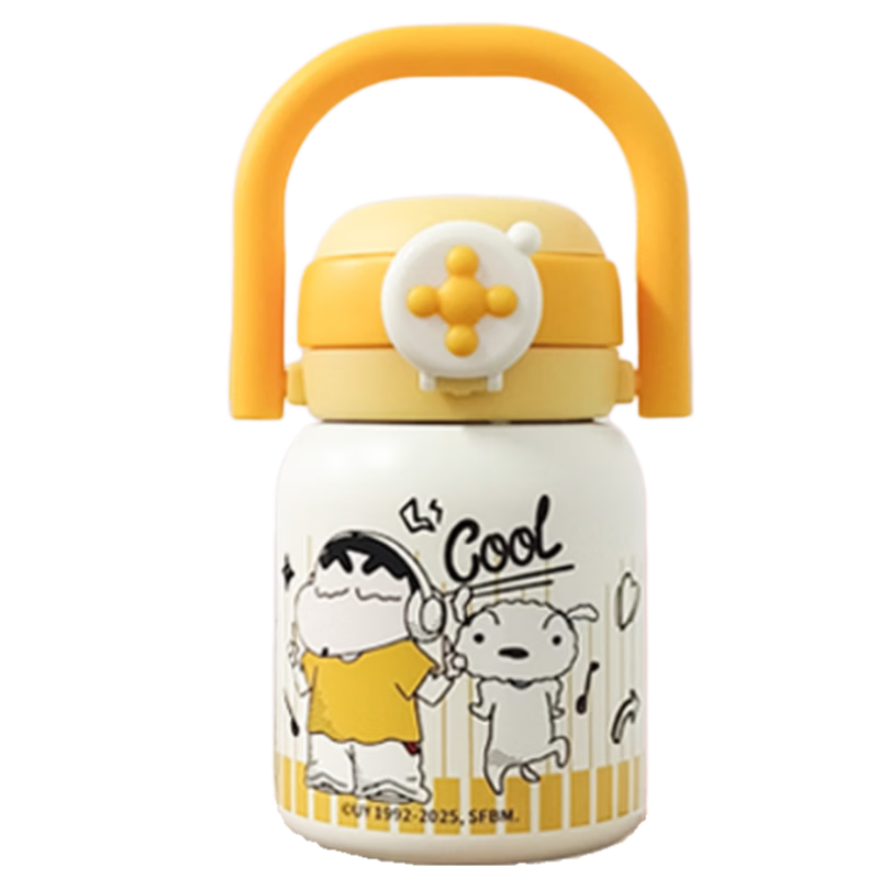 Crayon Shin-chan Stainless Steel Insulated Straw Cup Dual-Use Student School Water Bottle Direct Drinking Cup