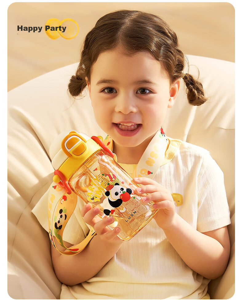 LUSN Children's PPSU Water Bottle Baby Dual Drinking Straw Cup Infant Portable Anti-Fall Training Cup 13