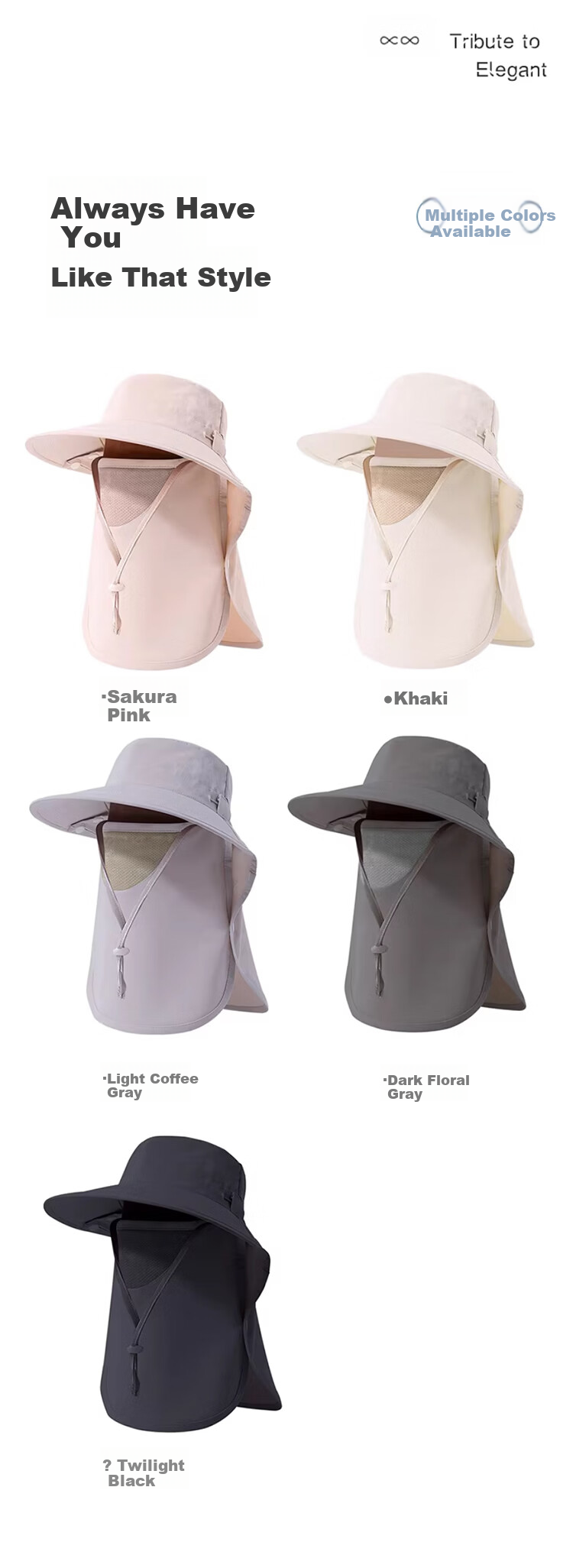 DUSENNA Women's Sun Protection Hat Detachable Neck Cover Outdoor Summer UV Protection Face Shield Hat 7