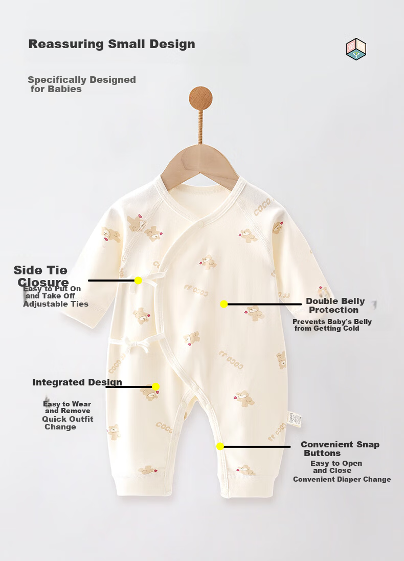 Tongyan Baby Romper, Summer Pure Cotton Newborn Clothes, Infant Butterfly Onesie And Monk Outfit for All Seasons, 2-Piece Set 4