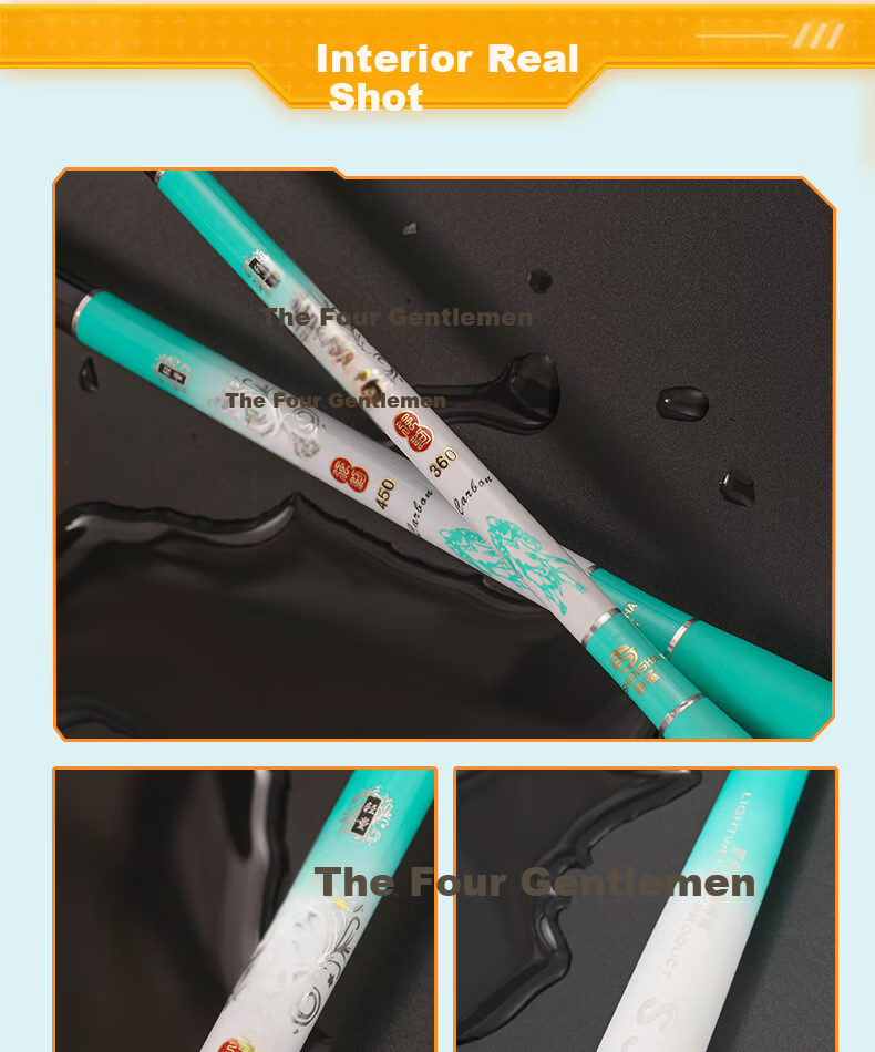Shensha 5.4m Four Gentlemen Crucian Carp Fishing Rod 28-Tone Ultra-Light Ultra-Thin Hand Rod Tai Fishing Rod Wild Fishing Crucian Rod Fishing Gear 15