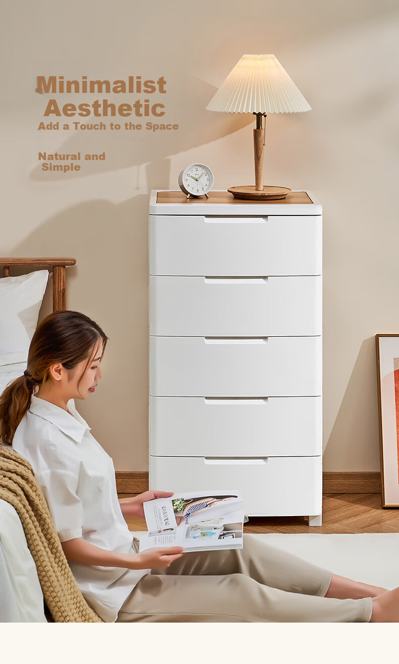 JEKO&JEKO Drawer Storage Cabinet Bedroom Living Room Storage Wardrobe Bedside Cabinet Toy Snack Organizer 6-Tier Chest of Drawers 3