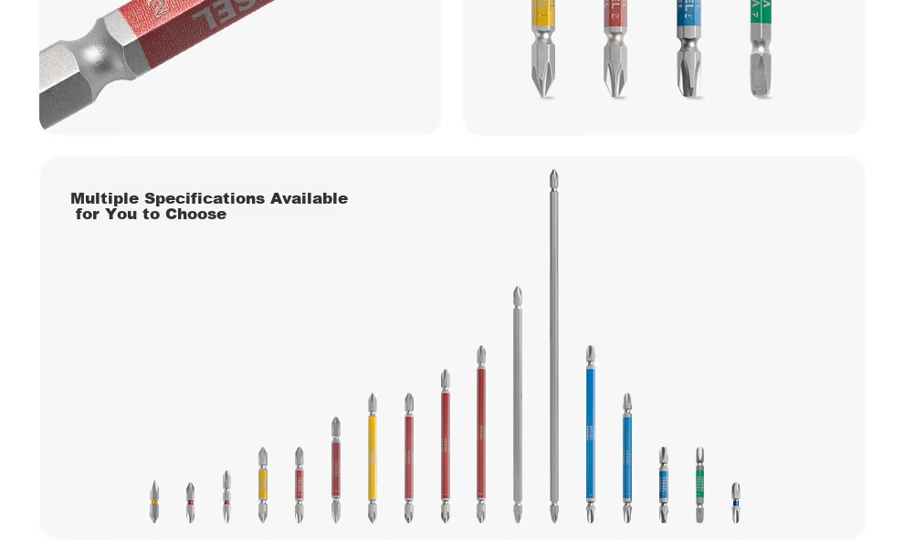 VESSEL Weiwie GS10P-01 Double-Ended Phillips Screwdriver Bit Set, Strong Magnetic Screwdriver Bits, Ten-Piece Set 23