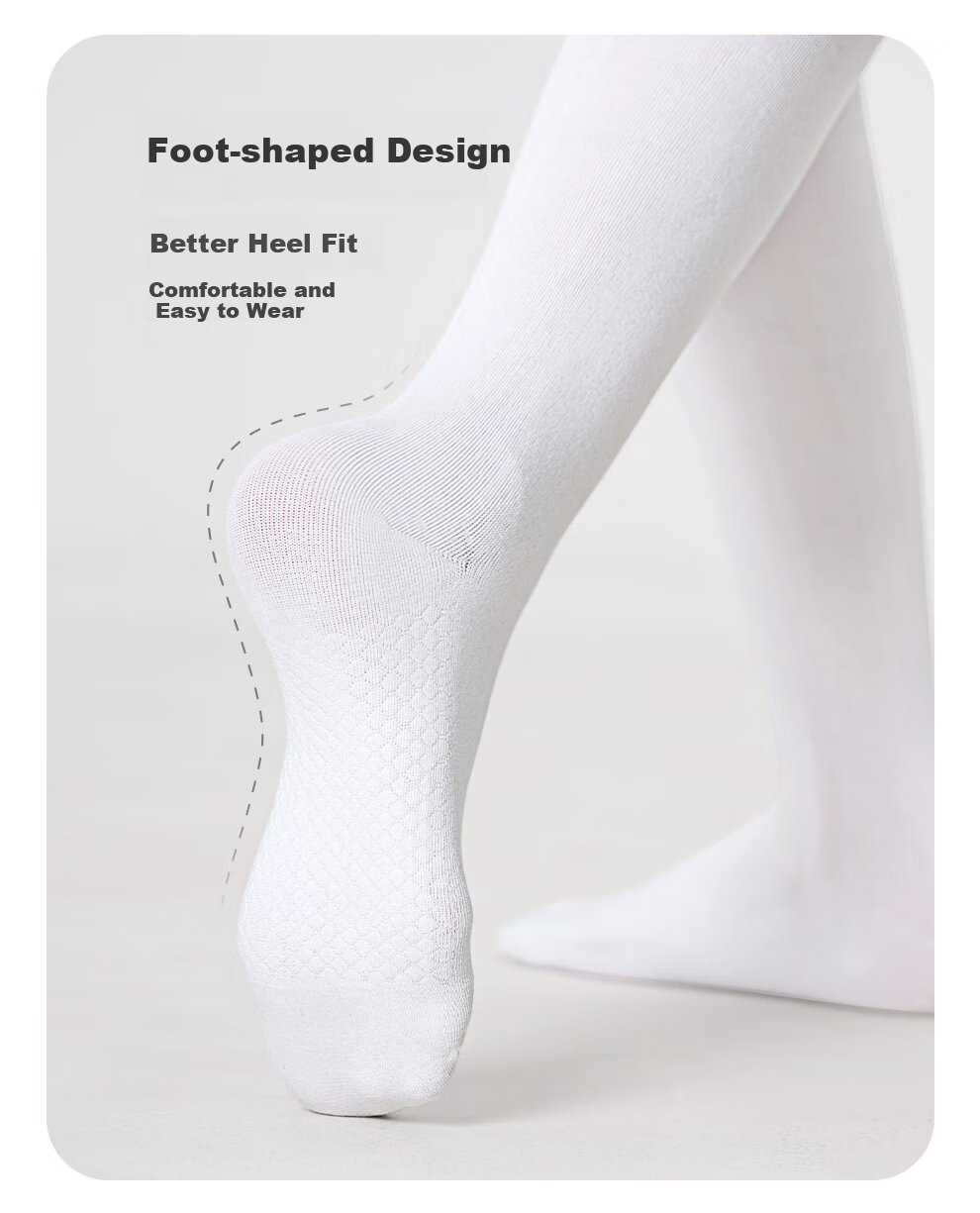 Aiwugo Girls' Tights Autumn Winter Leggings Children's Dance Socks White Seamless Non-Slip Socks White S 8