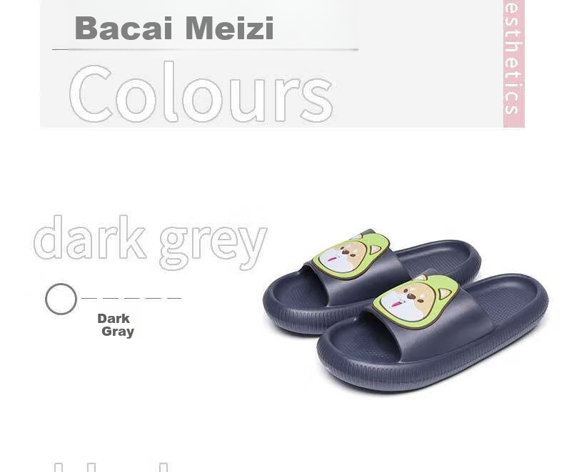 Huameijianbu Cartoon Dog Parent-Child Style Bathroom Indoor And Outdoor Wear Soft Elastic Slippers Men's Model HM901817 Dark Gray Size 44-45 9