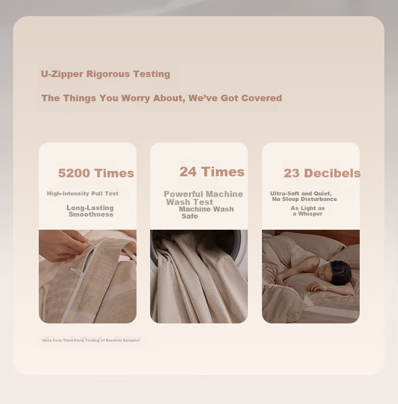 Luolai Home Textiles 60-Thread Count Pure Cotton 3-Piece Bedding Set Cotton Bed Sheet and Duvet Cover Brown 150*215cm 3