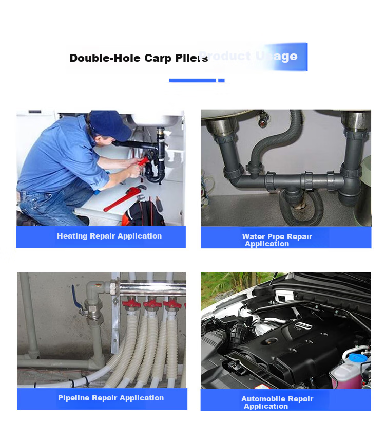 JETECH Multifunctional Dual-Hole Water Pump Pliers Carp Mouth Pliers 8-Inch CP-8 Household Pipe Repair Tool 7