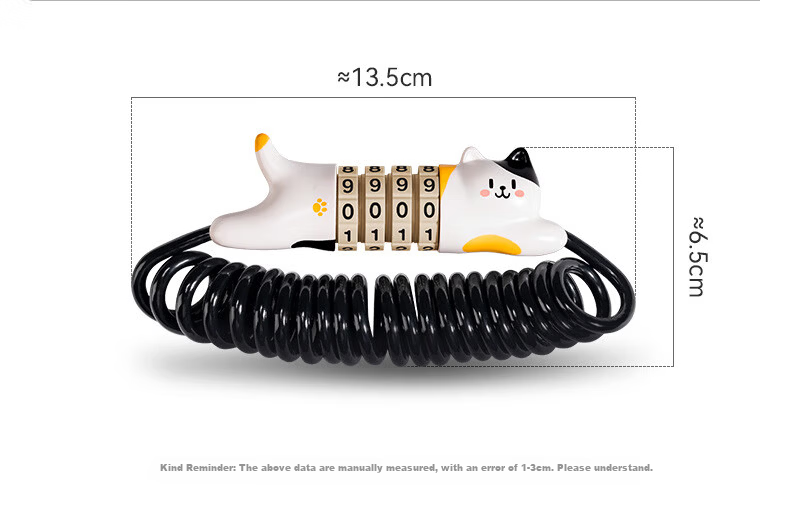 ROCKBROS Bicycle Lock Motorcycle Helmet Lock Electric Bike Mountain Road Bike Password Portable Anti-theft Sanhua Black Cat 3