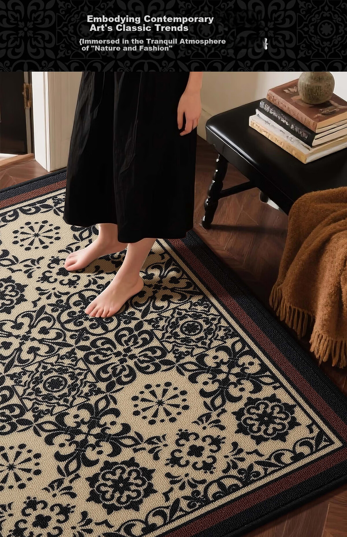 Huaxu American Style Entry Door Mat Non-Slip Dirt-Resistant Entrance Carpet Floor Mat 60x90cm 8