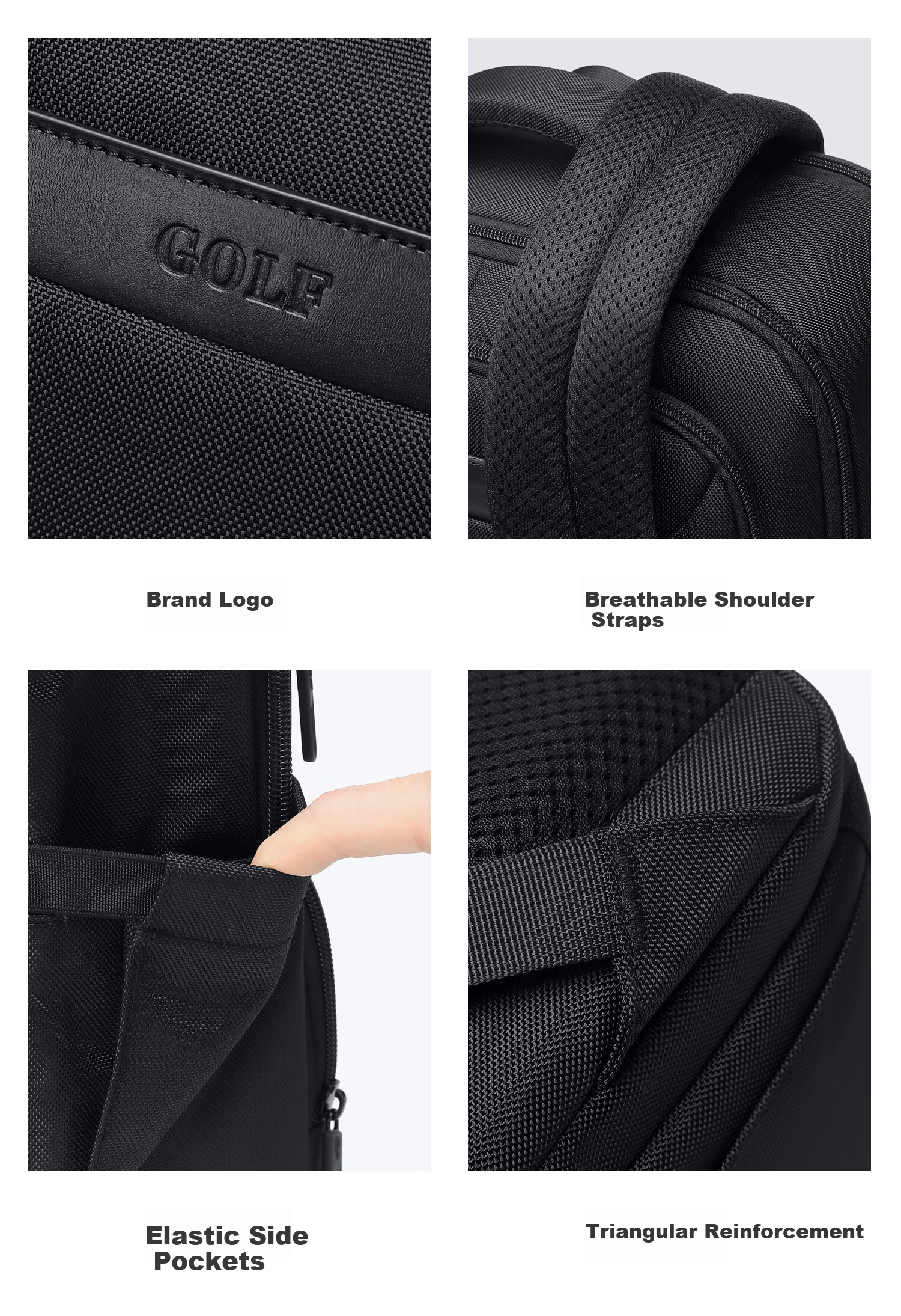 GOLF Men's Business Laptop Backpack 16/15.6 Inch Multi-Compartment Travel Commuter Bag 21