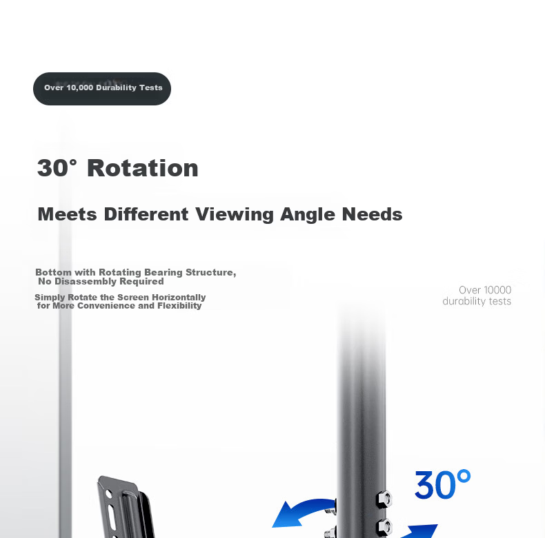 Dongpuli 2.5m 32-75 Inch TV Ceiling Mount Bracket Rotatable Adjustable Multifunctional LCD Monitor Surveillance Pole Wall Mount 6