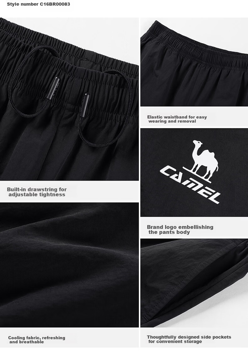 CAMEL Women's Straight Casual Pants Ice Cooling Sun Protection Breathable Sports Pants C16BR0L0083 Cheese Yellow L 16