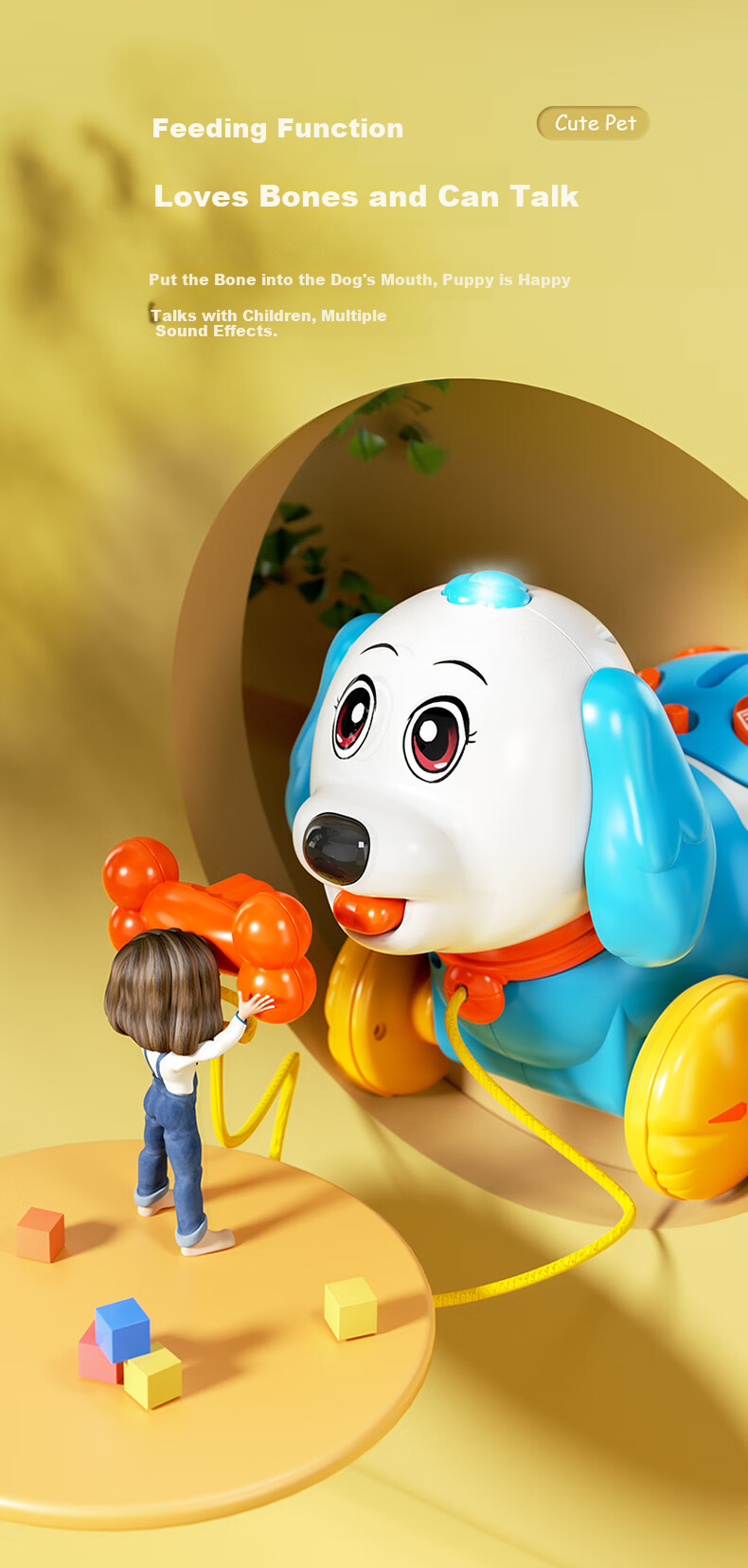 Electric Walking and Barking Toy Dog with Leash for Toddlers and Babies Ages 1-3 5