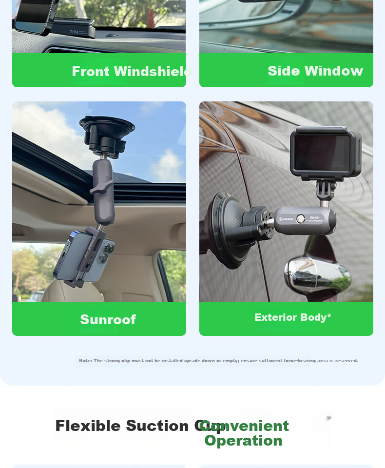 FANAUE Vacuum Suction Car Phone Holder Front Windshield Mount Ball Head Accessory SC-01 4