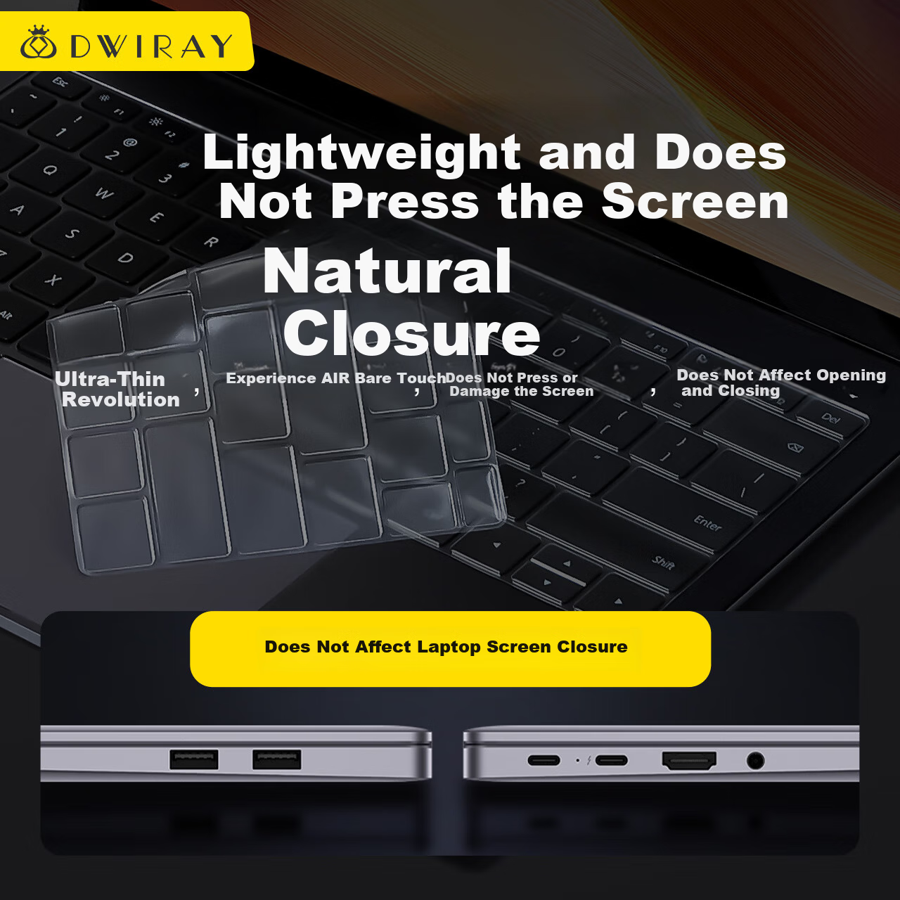 DiYi Workshop Ultra-Thin Keyboard Cover for Huawei MateBook 14/16/D14/SE/D15/XPro and Honor MagicBook 14/X14 Laptop Keyboard Protector Film