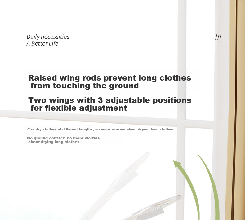 40,000 Kilometers Folding Floor Clothes Drying Rack Stainless Steel Wing-Shaped Indoor Outdoor Balcony Garment Rack 11